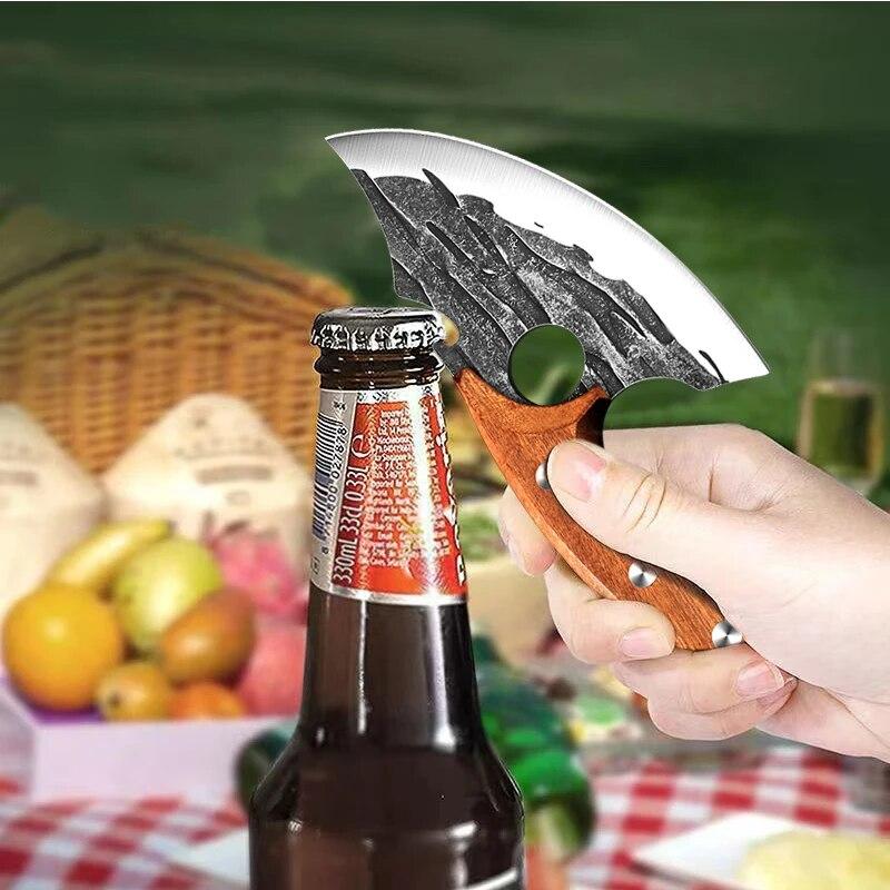 Cuchillos de cocina forjados, cuchillo para deshuesar, cuchillo de carnicero de acero inoxidable, cuchillo para cortar carne, verduras, cuchillo de fruta, abridor de botellas