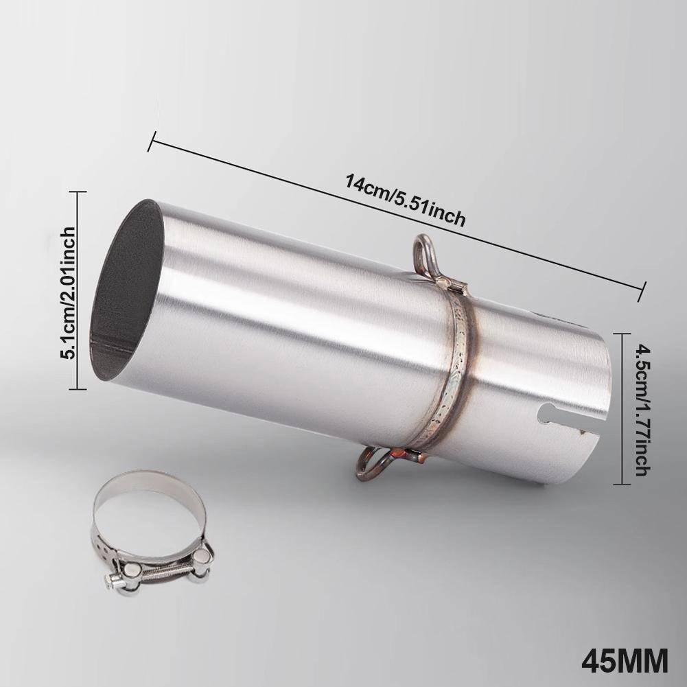 Motorcycle Modification Exhaust Pipe Middle Section 28-45mm Adapter 51mm Exhaust Section Non-destructive Install