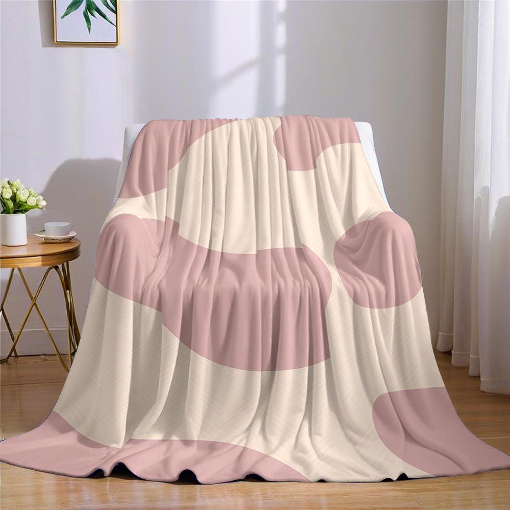 Blush Wave Texture Flannel Blanket Warm Soft Halloween Christmas Couch Warm Cozy Decorative Decor Gift for All Season