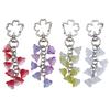 Trendy Flower Theme Key Rings Floral Drop Pendant Colorful Keychains Ornament Portable Phone Chain Accessory for Women