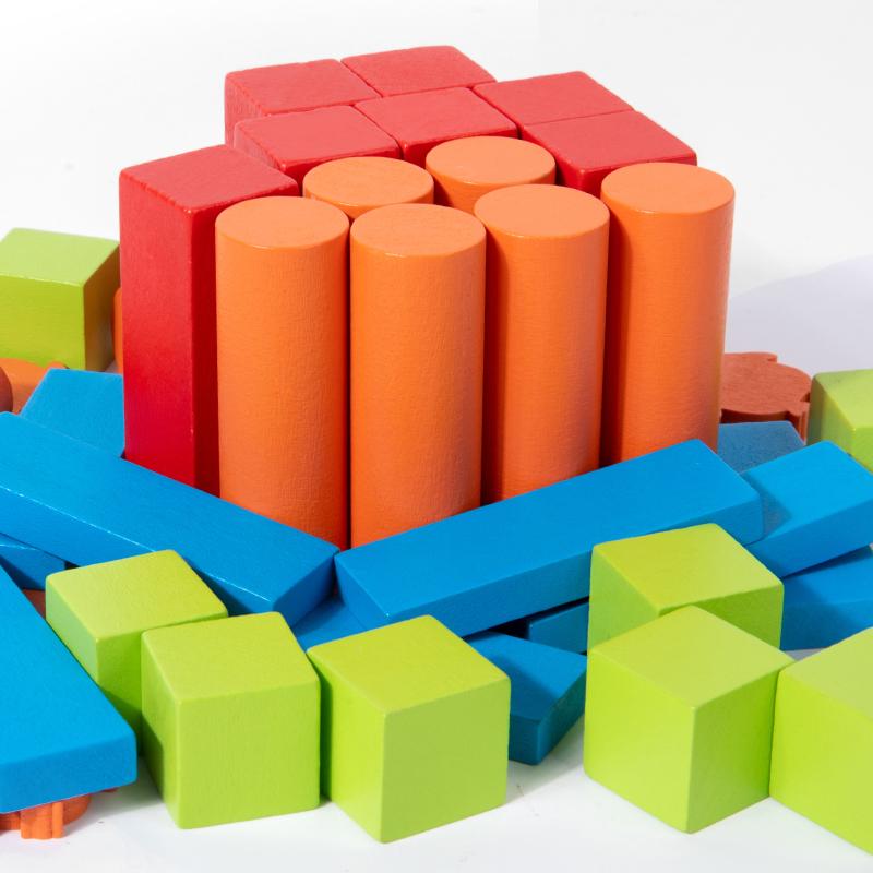 Holzstapelspielzeug für Babys Bausteine Geometrische Formenspiele Montessori Spielzeug Regenbogenbausteine Konstrukteur Set Lernspielzeug
