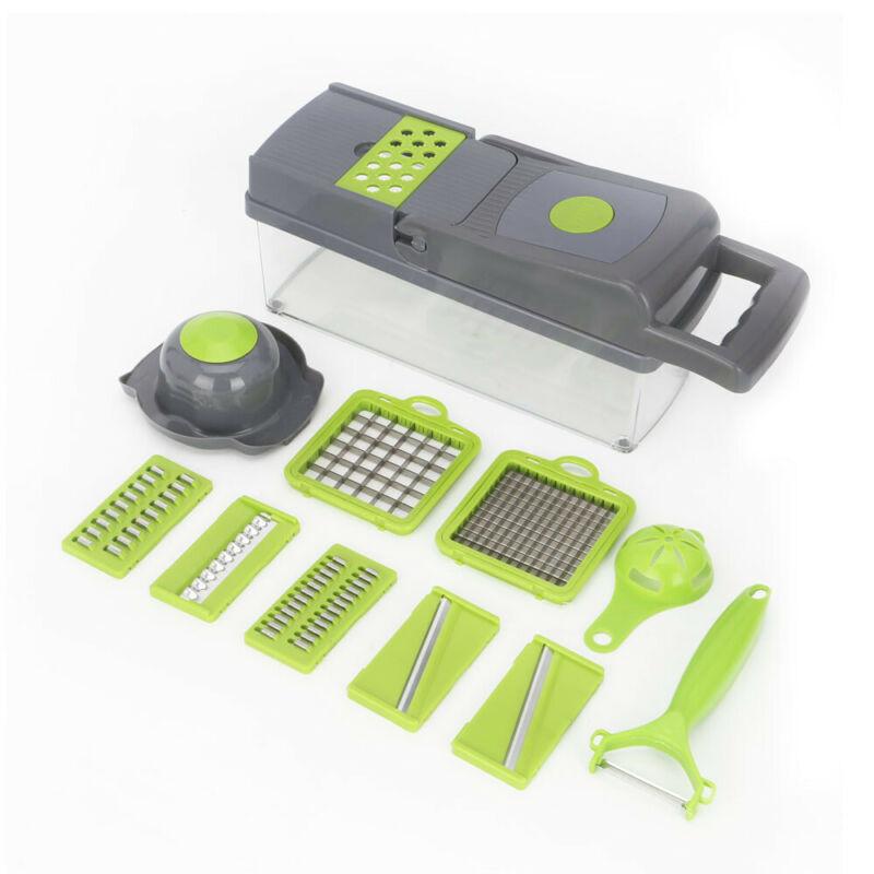 14 In 1 Kitchen Vegetable Peeler Food Cutter Salad Fruit Slicer Dicer Green Color Vegetable Chopper Fast Cooking Tools