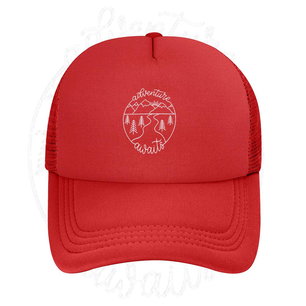 Adventure awaits mountains nature sun trees Baseball Cap Anime Graphic Hats Adult Unisex Women Sports Outdoor