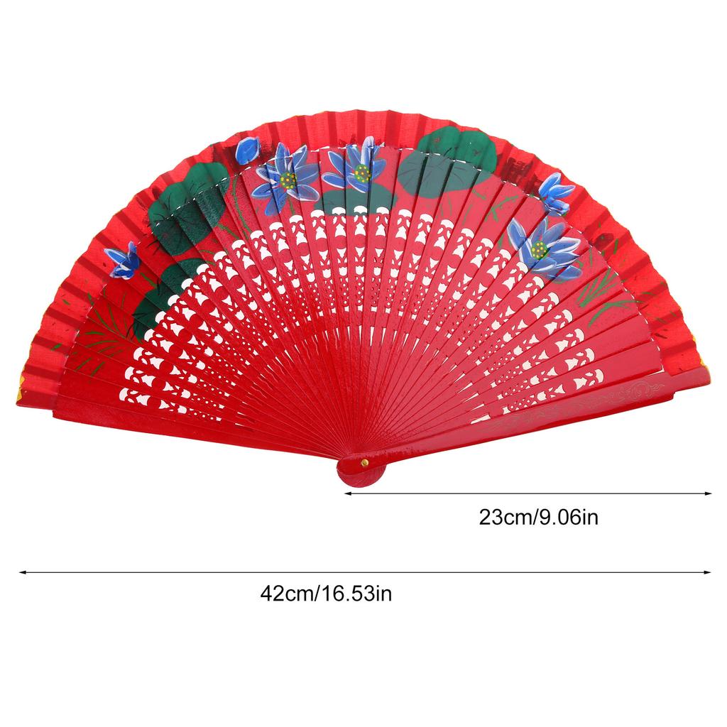 Handbemalter Fächer Klassischer Faltfächer Spanischer Holzfächer Cheongsam Passender Fächer Chinesischer Antiker Stil Faltfächer