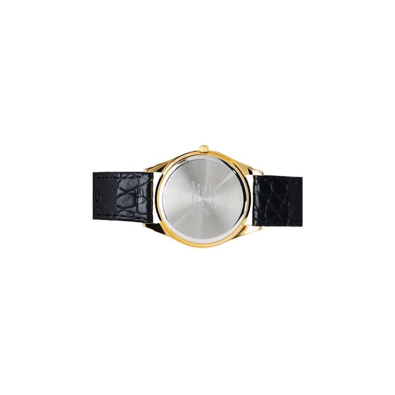 Casio Gold Bezel Quartz Movement Leather Strap Japanese and Korean Watch Women's Watch Silver Dial MTP-1093Q-7B1