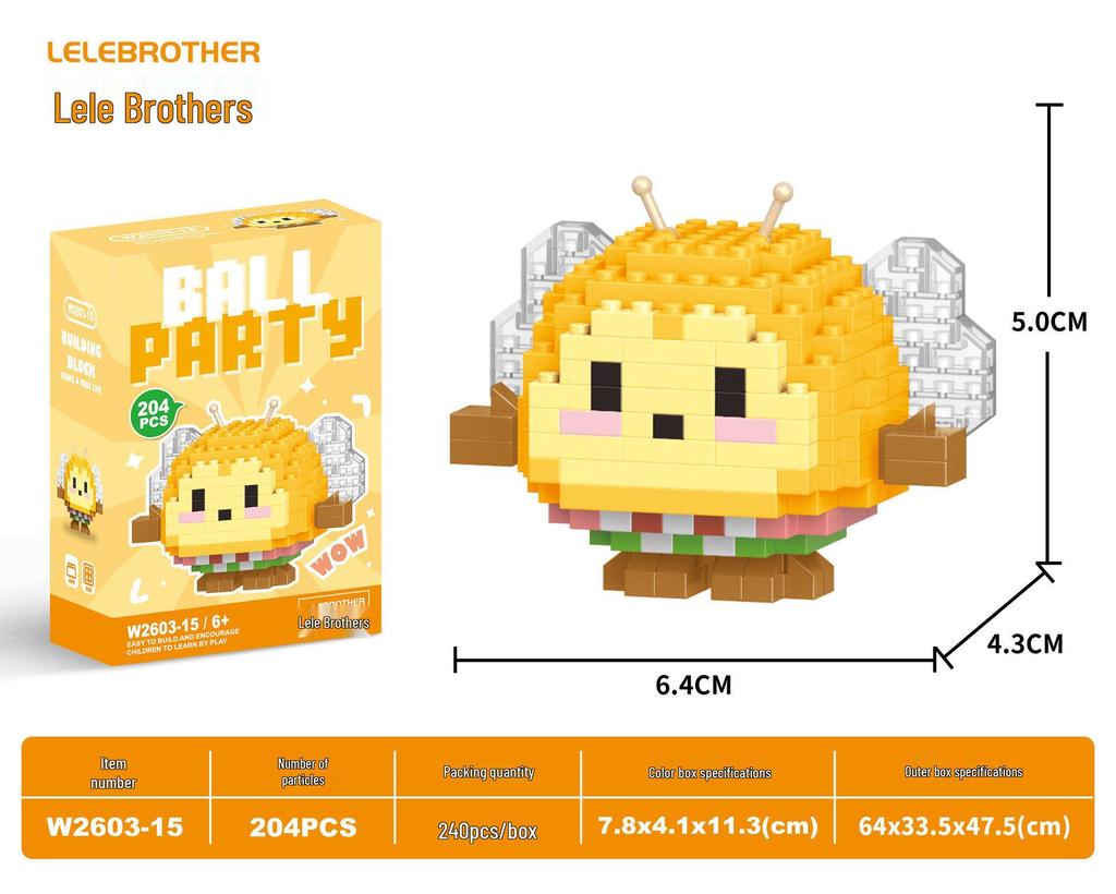 Lele Brothers W2603 Animal Egg Doll Micro Building Blocks for Children's Day Gift