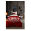 Housse de couette et taie 140 x 200 cm Chalet de Valloire rouge