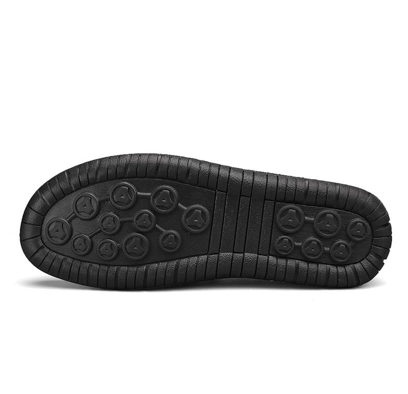 Handmade Men's Outdoor Genuine Leather Casual Shoes Male One Foot Flat Driving Shoes Breathable Loafer For Men Big Size