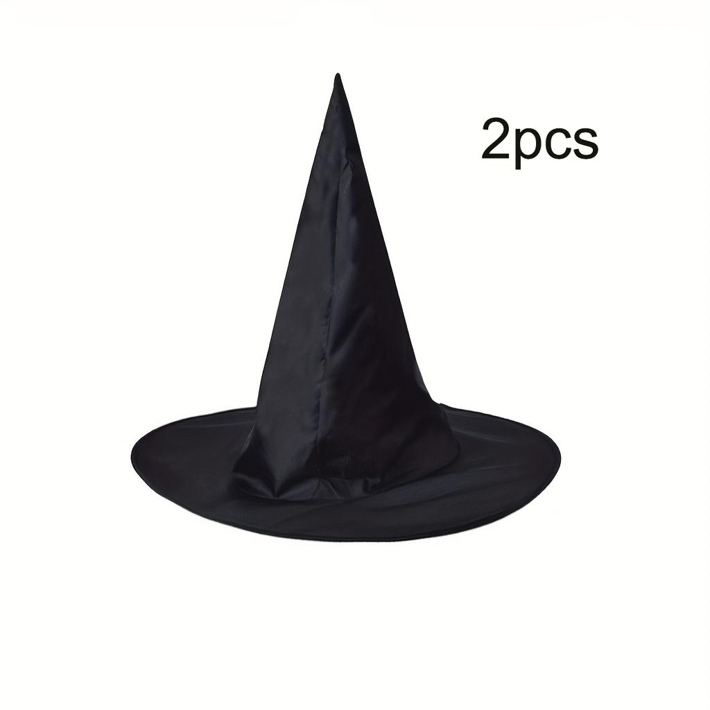 Halloween Wizard Hat Party Children Adult Black Pointed Oxford Cloth Magician Hat Witch Hat Masquerade Ball Party Dressing