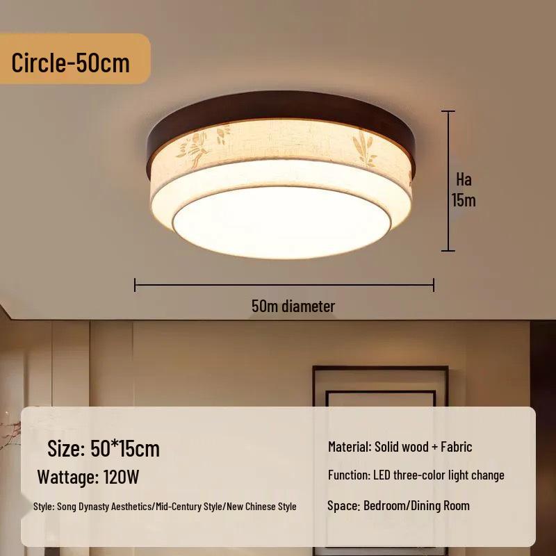 Song Dynasty Aesthetic Ceiling Light - New Chinese Style for Living Room, Bedroom & Study