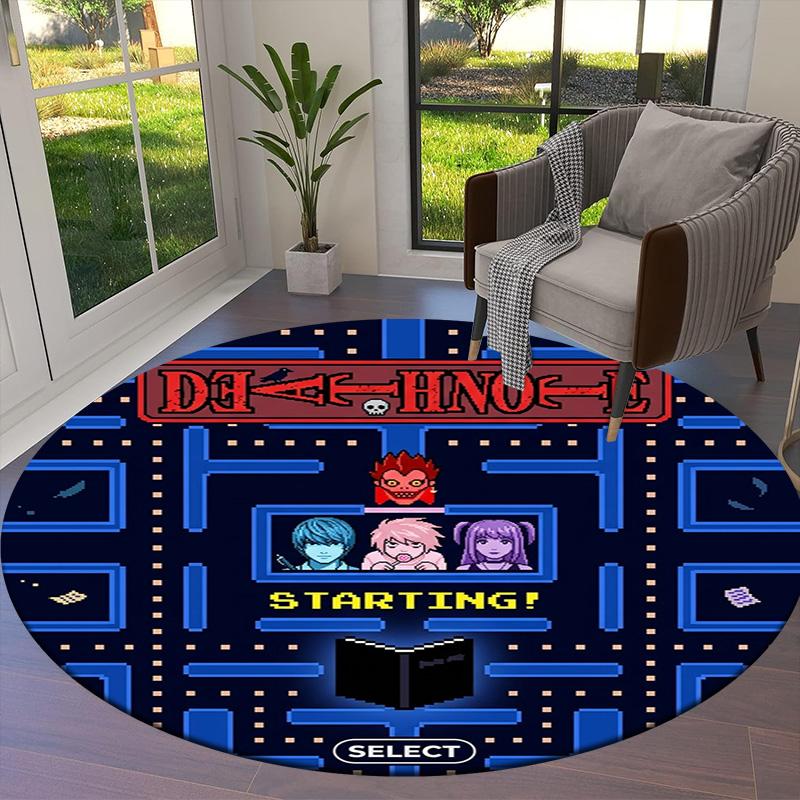 Death Note Round Area Rug Carpet Rug For Living Room Bedroom Sofa Playroom Decor Nonslip Floor Mat