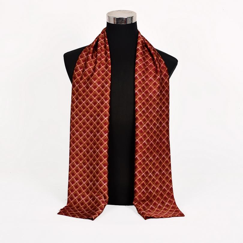 [BYSIFA]  Male Long Silk Scarf Cravat Blue Gold Men Neck Scarf New Brand Accessories Fall Winter Business Men Scarves 170*30cm