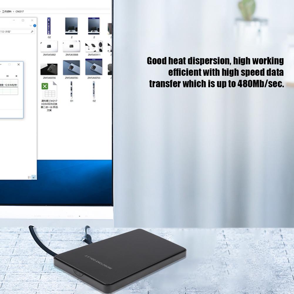W25q720 2.5 inch USB2.0 SATA Mobile Hard Disk Box Case HDD Enclosure Free Screw Support 2TB (Not Inclube Hard Disk)