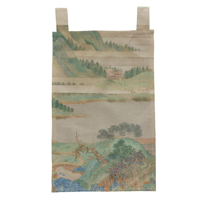 Chinese Ink Style Short Curtain Homestay Restaurant Signboard Teahouse Partition Kitchen Hanging Curtain Noren Decor Drapes