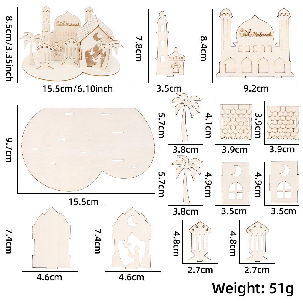 Eastern Artistic Middle Celebration Wooden Decor Accent For Festive Occasions Handmade Diy Puzzle Art Piece