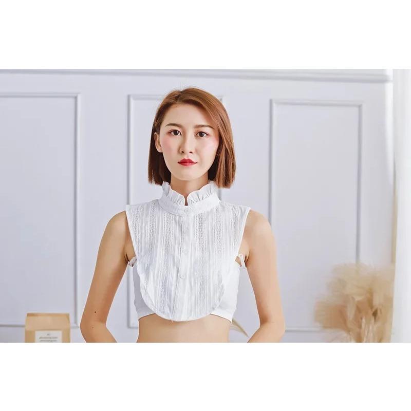 Chiffon Stand Fake Collar Detachable Lapel Choker Necklace Women Shirt Fake False Collar Blouse Top Sweater Accessories