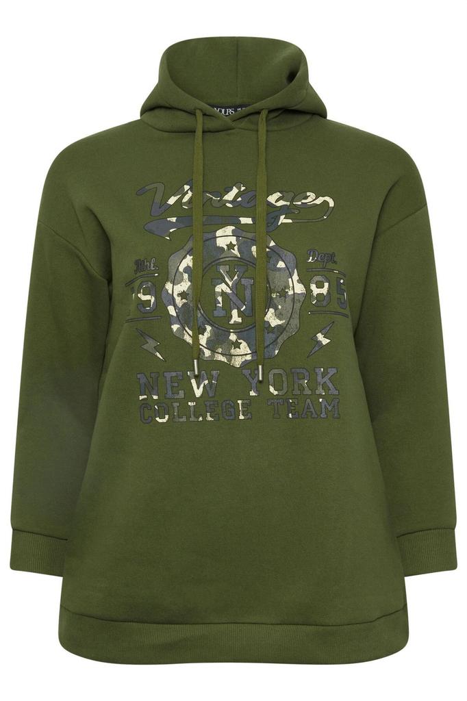 Women's Style Big Size Sweatshirt Plus Size Long Sleeve Hooded Sweatshirt With Text Print On The Front 302835