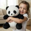 Panda Stuffed Doll Realistic Tabletop Pandas Plush Toy  Stuffed Animal Doll Collectible Decoration Emotional Soothing Companion