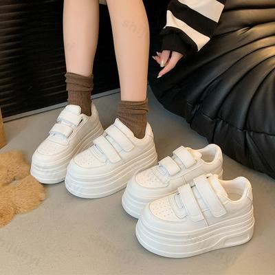Women's Platform White Shoes Spring Autumn 2025 New Height Increase Outdoor Non Slip Board Shoes Comfort Casual Sneakers