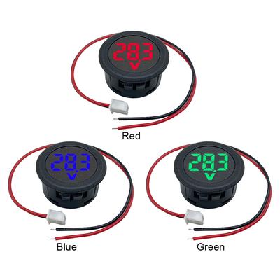 DC 4-100V Volt Detector Tester Car Voltage Current Meter LED Digital Display Round Mini Voltmeter Two-wire Multimeter Panel