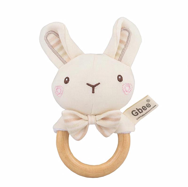 Gbee Organic Cotton Baby Rattle - Newborn Soothing Toy 0-1 Year