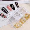 3D Metallic Finish Nail Art Studs Black And Silver Tone Rivet Nail Decorations  DIY Manicure
