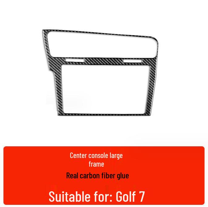 Compatible Carbon Fiber Interior Accessories for VW Golf 7: Console, Gear Shift, Cup Holder, A/C, Navigation Decor.