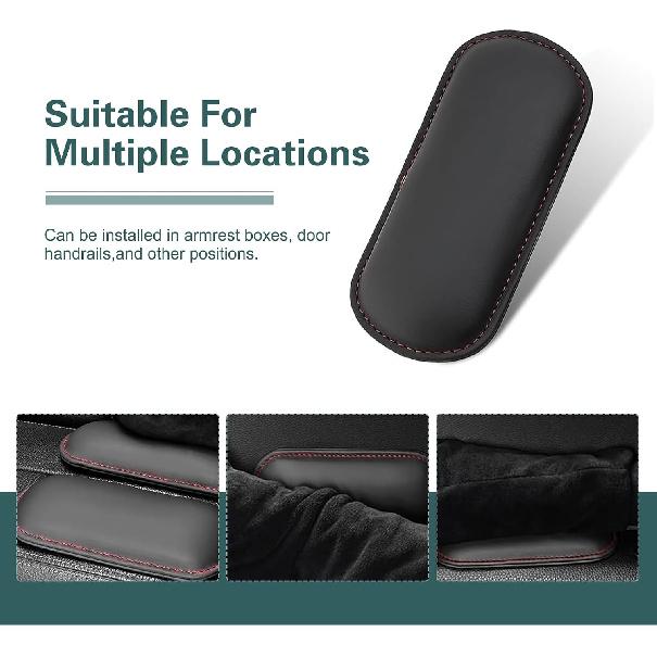 2PCS Car Door Armrest Pads, Soft Leather+Memory Foam Car Knee Pads, Soft Comfortable Auto Arm Rest Pillow for Elbow Leg Support, Universal Auto
