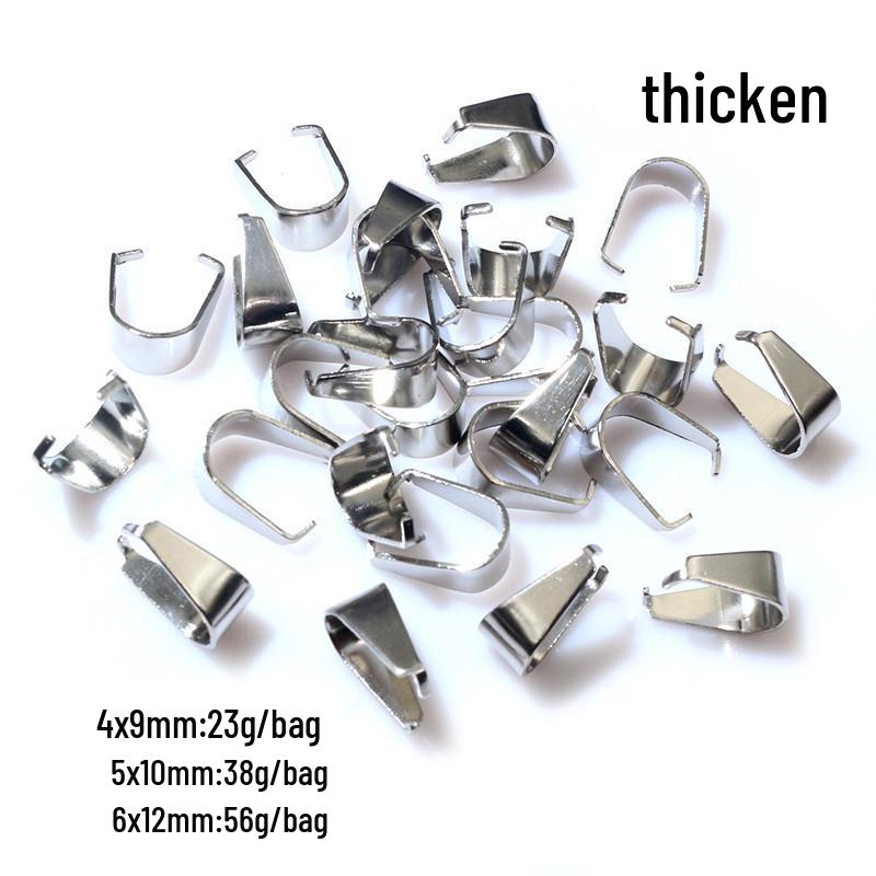 100 Pcs Stainless Steel Melon Seed Clasp Pendant Necklace Jewelry Accessories