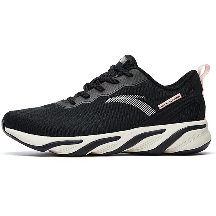 Anta 2020 Running Collection Rebound Cushioning Lightweight Breathable Low Top Running Shoes Women's Black White 122025515-1