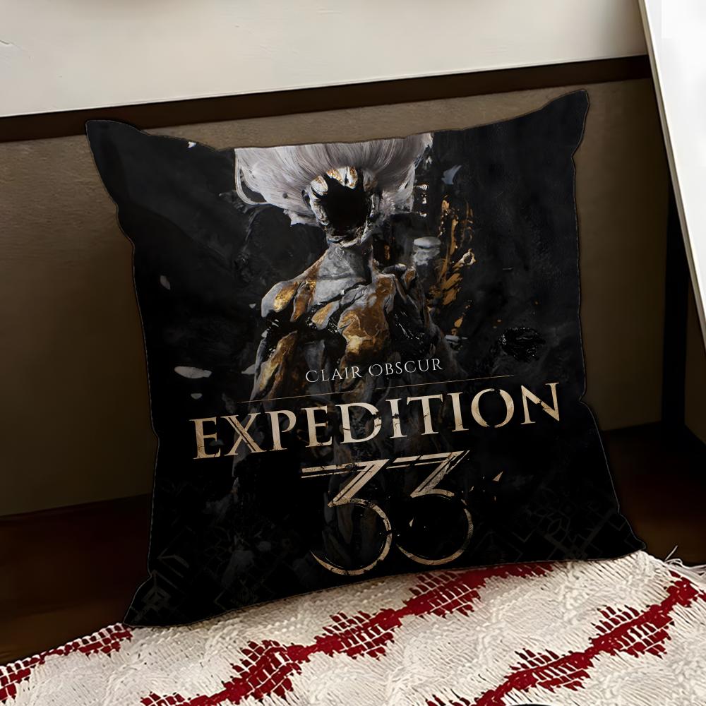 CClair Obscur EExpedition 33 Cushion Cover Reversible Soft Durable Pillow Cover Home Car MultiScene Use for Daily Comfort