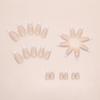 French Style Artificial Nails Beige White 24 Pieces Durable Comfortable For Wedding Party Daily Use