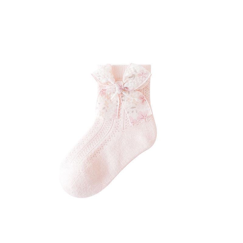New Antibacterial Baby Socks: Spring/Summer Mesh, Antimicrobial, Seamless Cotton with Lace Design