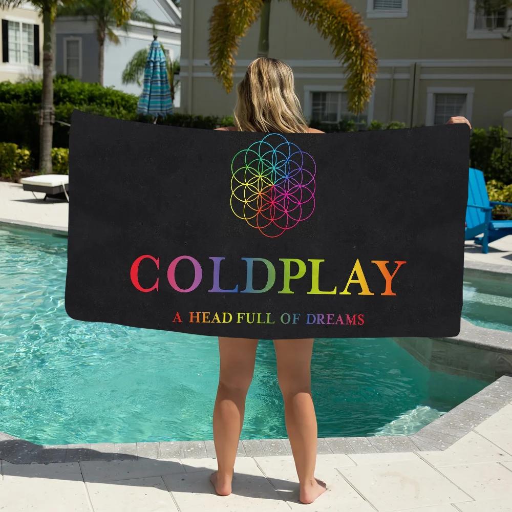 R-Rock C-Coldplay Band Towel Pool Beach Towel Portable Quick Fast Dry Sand Outdoor Travel Swim Blanket Thin Mat Bath Towel