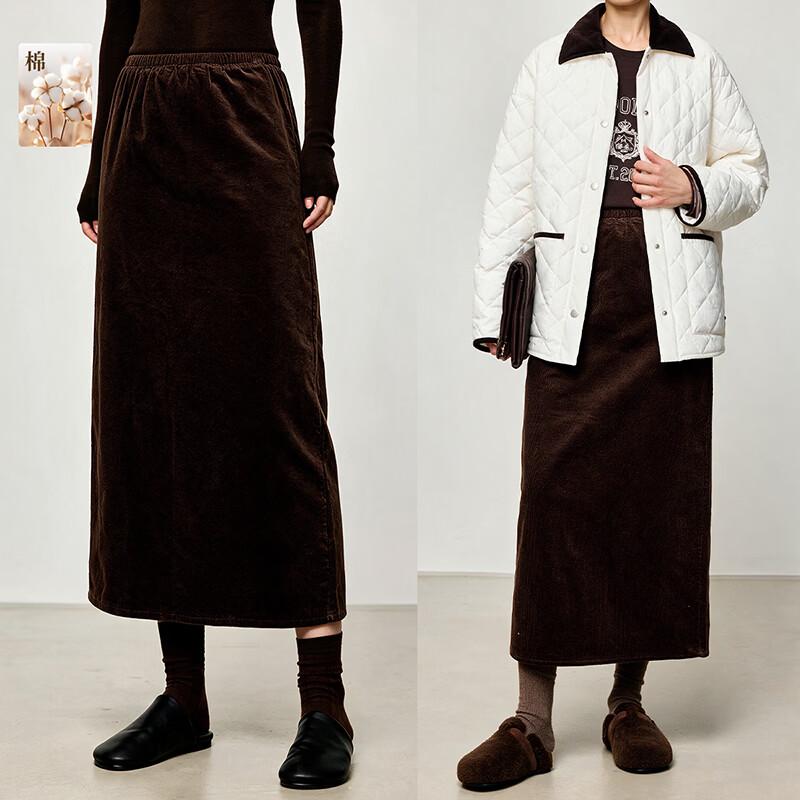 Wudao Women's Vintage High-Waisted Slit Midi Skirt