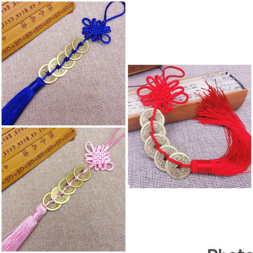 Thai Amulet Feng Shui Yin Yang Rope Knot Money Wealth Success Ancient Coins Buddhist Retro Vintage Protect Charm Talisman Powerful Health Luck Jewelry