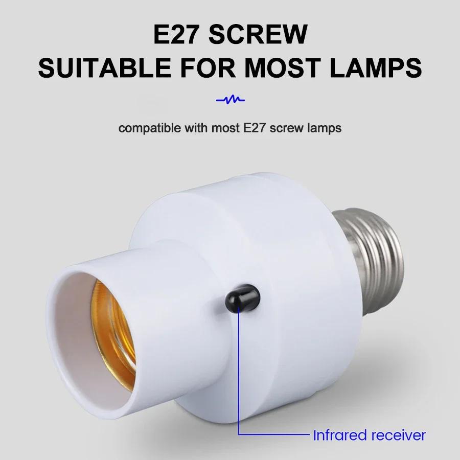 2025 LED Lampenfassung E27 AC85-265V Universell Infrarot-Fernbedienung Intelligente Steckdose Timer Farbwechsel Einfache Installation für Zuhause