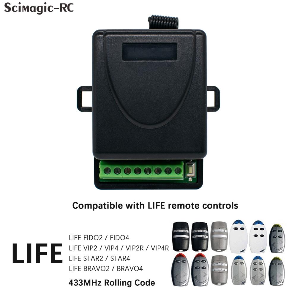 LIFE Garage Door Receiver 7-32V 2CH Relay Module Work For LIFE VIP2/VIP4/VIP2R/VIP4R/STAR2/STAR4/BRAVO2/ BRAVO4 433,92MHz