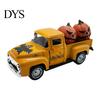 Alloy Vehicle Model Halloween Pick-up Truck Figurine, Holding Pumpkin Vintage Car Statue, Miniature Ornament for Holiday Party Table Centerpiece Metal