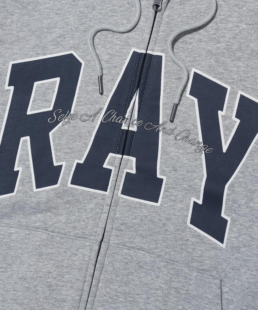 Rayfikers Ray Big Arch Logo Zip-Up Hoodie Mq6Tu145_Melange Grey