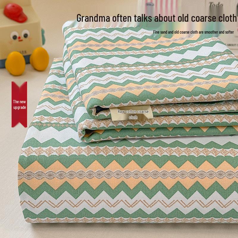 Floral Printed Cotton Coarse Cloth Bed Sheet and Duvet Cover Set for Dorm or Bedroom