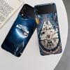 Millennium Falcon in Space Phone Case For Samsung Z Flip 7 6 5G Galaxy Z Flip 5 4 3 Black Hard Cell Cover Luxury PC Shell Coque