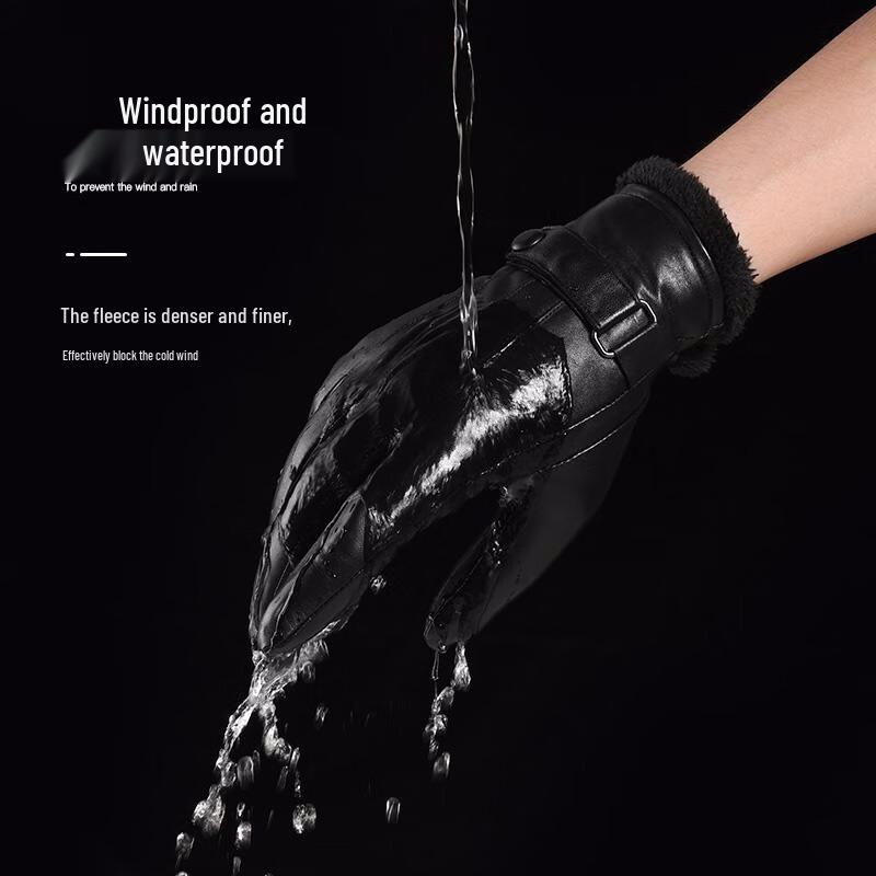 Guantes de Invierno para Hombre Hengyuanxiang con Forro de Piel de Oveja Genuina