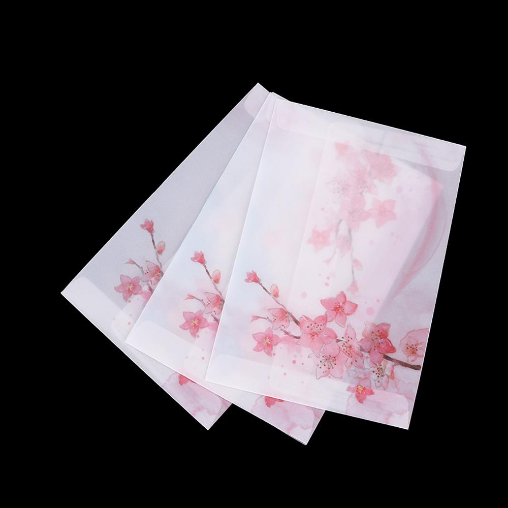 Bag Card Cover Letter Organizer Sulfuric Acid Paper Artificial Parchment Peach Blossom Envelope