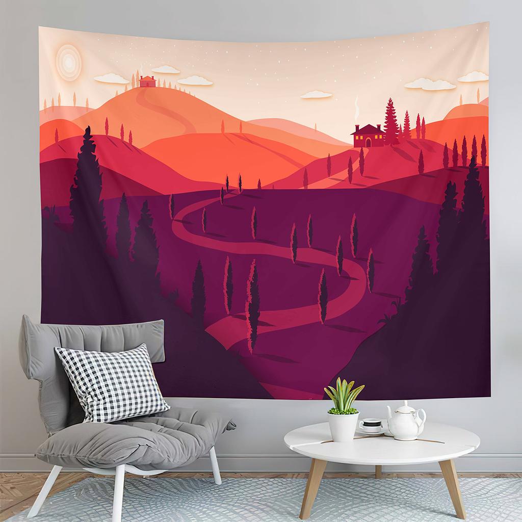 Abstract Snow Mountain Tapestry Nature Sunset Tapestry Purple Sky Tapestry Wall Hanging Tapestries Art Living Room Bedroom Dorm