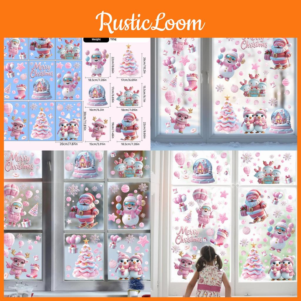 Santa Claus Wall Art Pvc Waterproof Christmas Window Sticker For Festive Decor