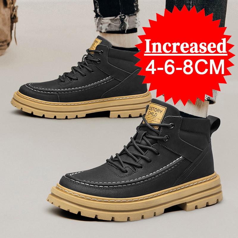 Fashion Increase 8cm Male Shoes Invisible Inner Height Increase Sneakers Men's Shoes Sports Leisure Shoes Elevator Shoes Big Size 37-48