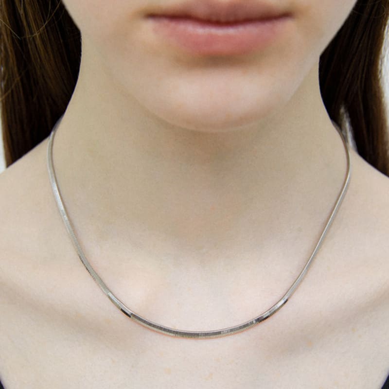 

hyeres-lor Essence (W) Herringbone Chain Necklace HL6N56623WB450 OS