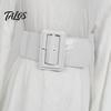 Vintage Style Elastic Waistband Adjustable Size Women Belt, Wide Faux Leather Square Buckle Belt with Buckle, Stretchy Dress Fashion Accessory