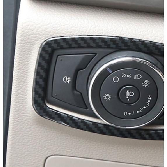 Carbon Fiber Interior Headlight Switch Frame Cover Trim for Ford F150 2015-